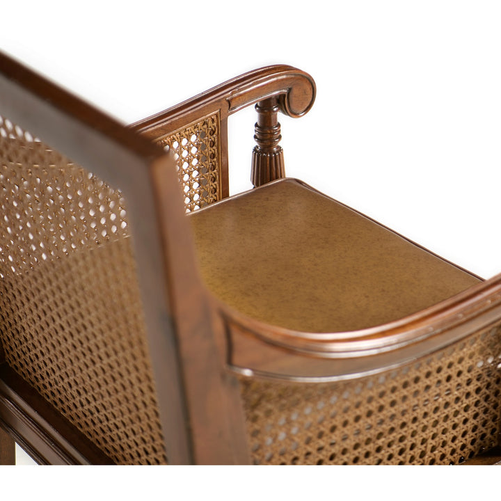 Bergere Occasional Chair with Cane Back - Leather - Jonathan Charles