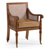 Bergere Occasional Chair with Cane Back - Leather - Jonathan Charles