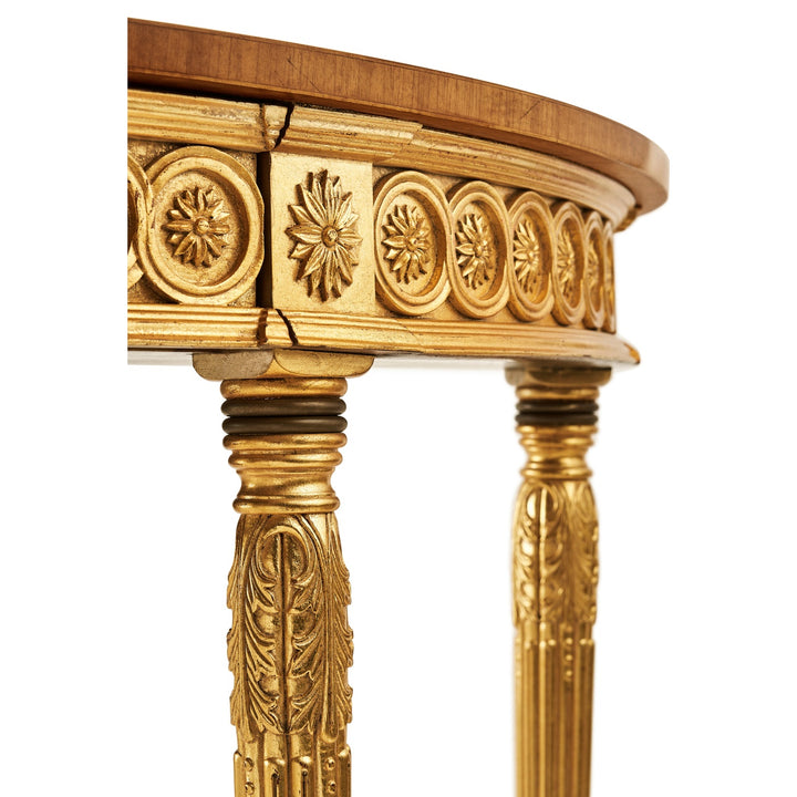 Demilune Console Table Adam Style Gilded - Jonathan Charles