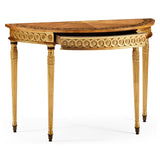 Demilune Console Table Adam Style Gilded - Jonathan Charles