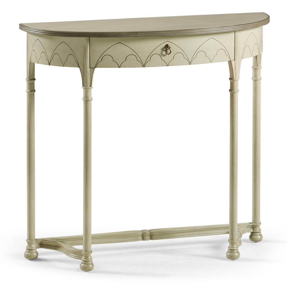 Narrow Demilune Console Table Gothic