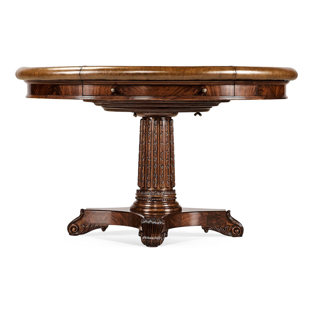 Mahogany Round Poker Table