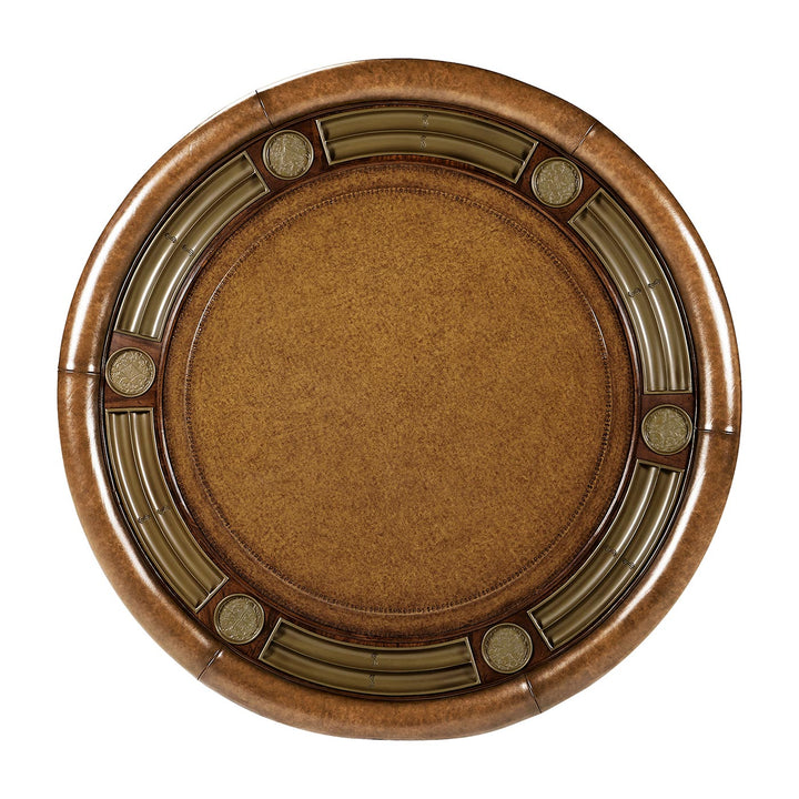 Mahogany Round Poker Table