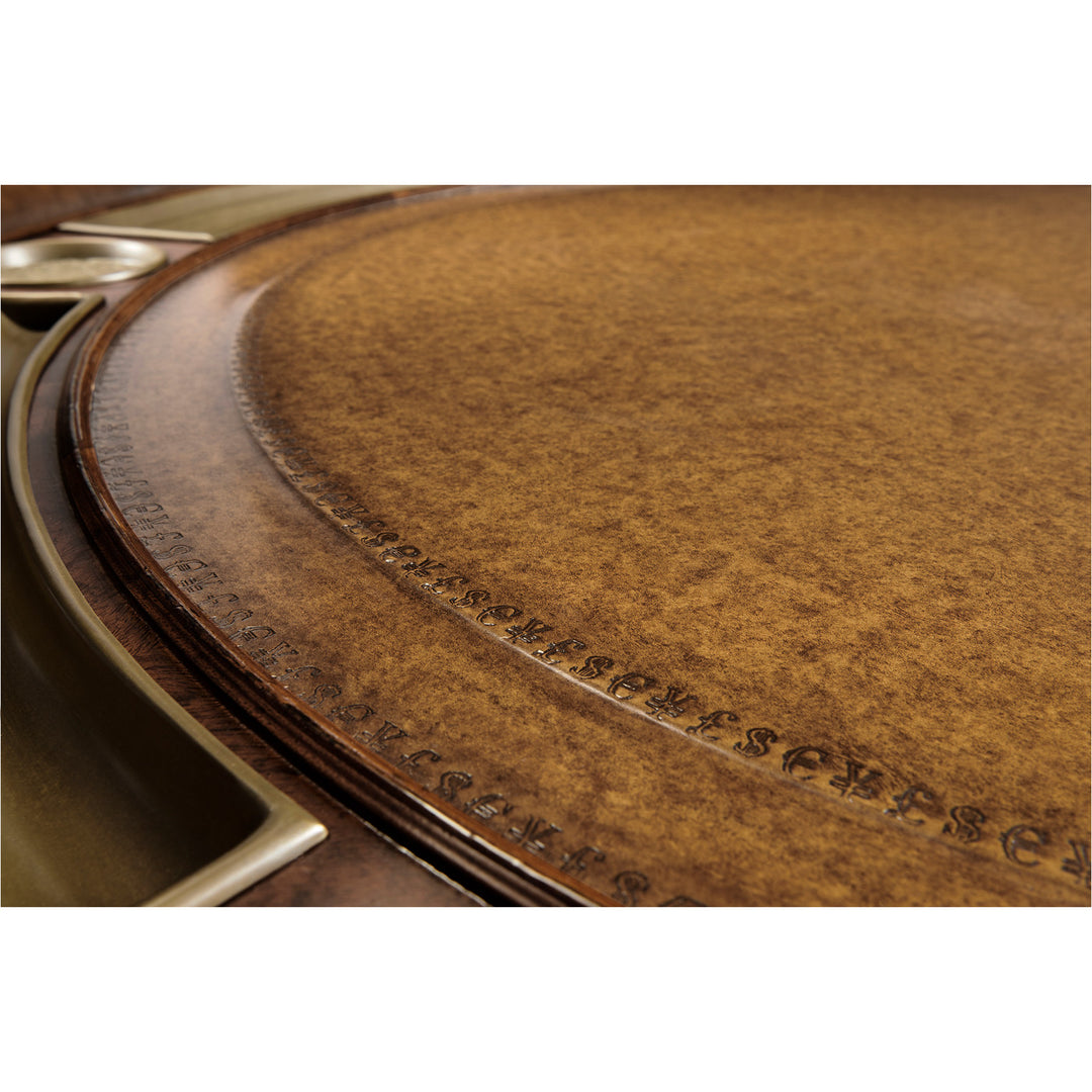 Mahogany Round Poker Table