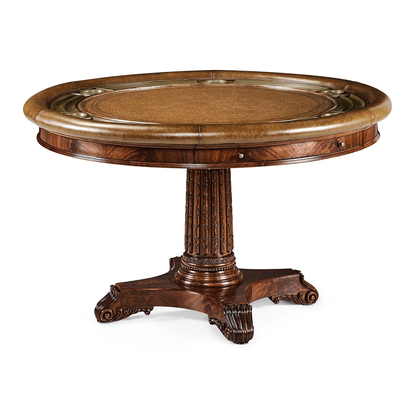 Mahogny runt Poker bord