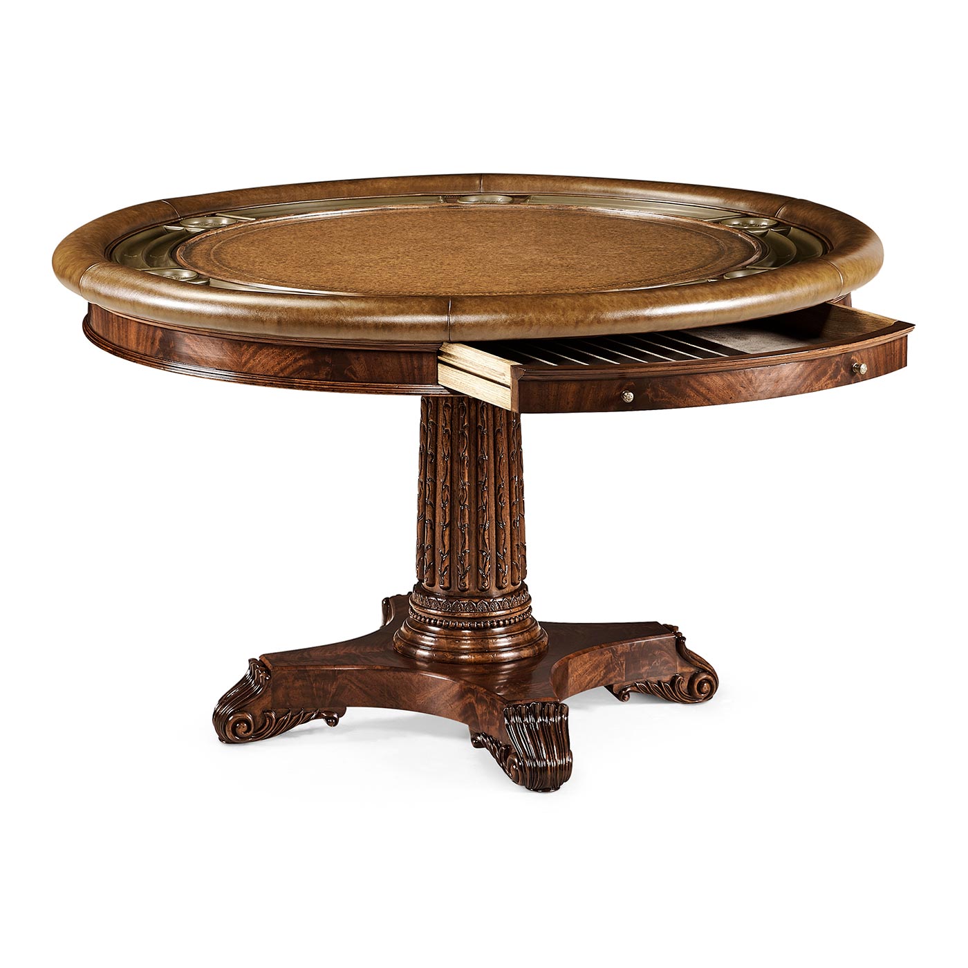 Mahogny runt Poker bord