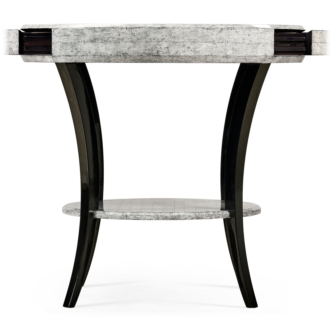 Round Side Table with Drawer Oriental - Smoke Eggshell