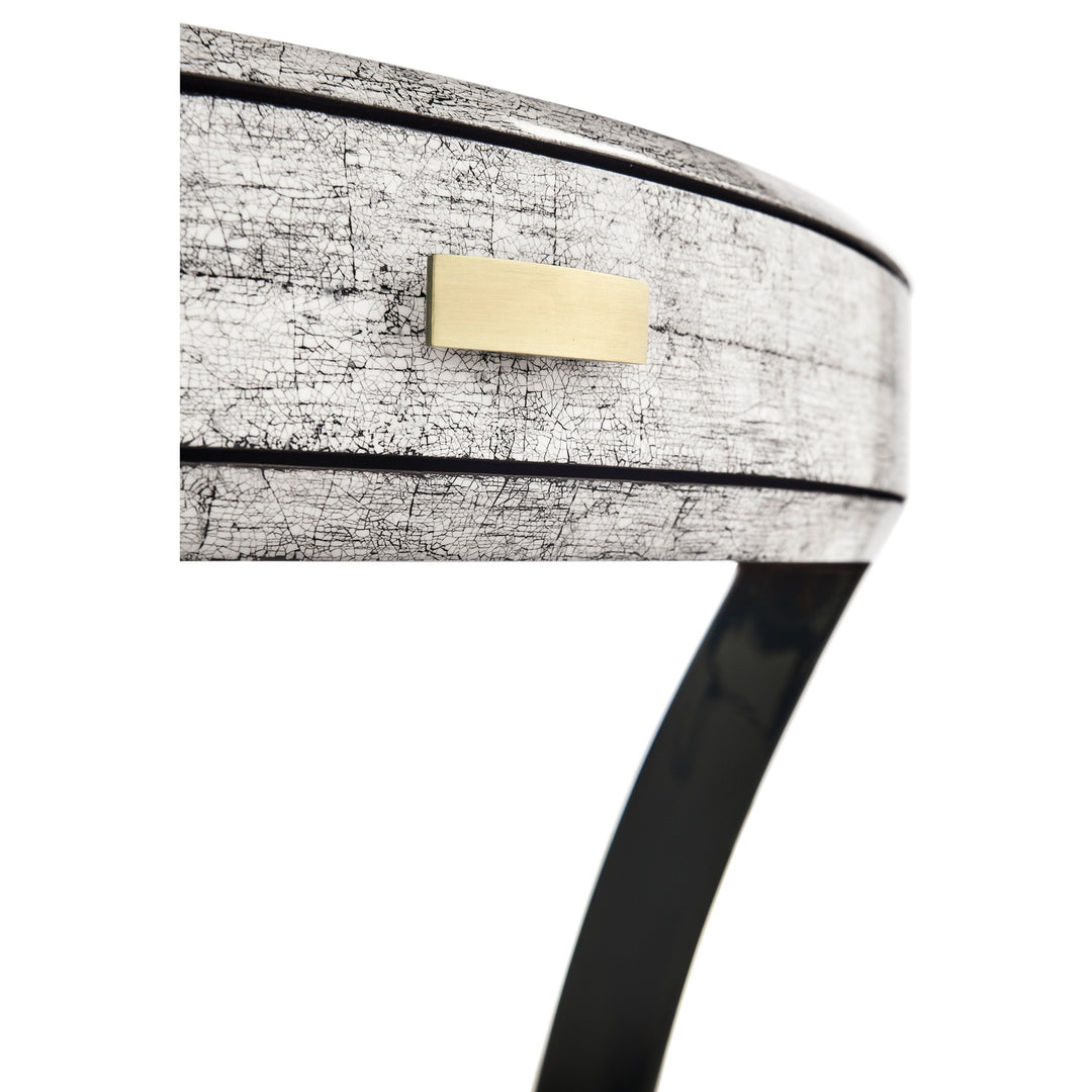 Round Side Table with Drawer Oriental - Smoke Eggshell