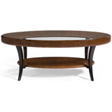 Oval Coffee Table Glass Topped High Lustre - Jonathan Charles