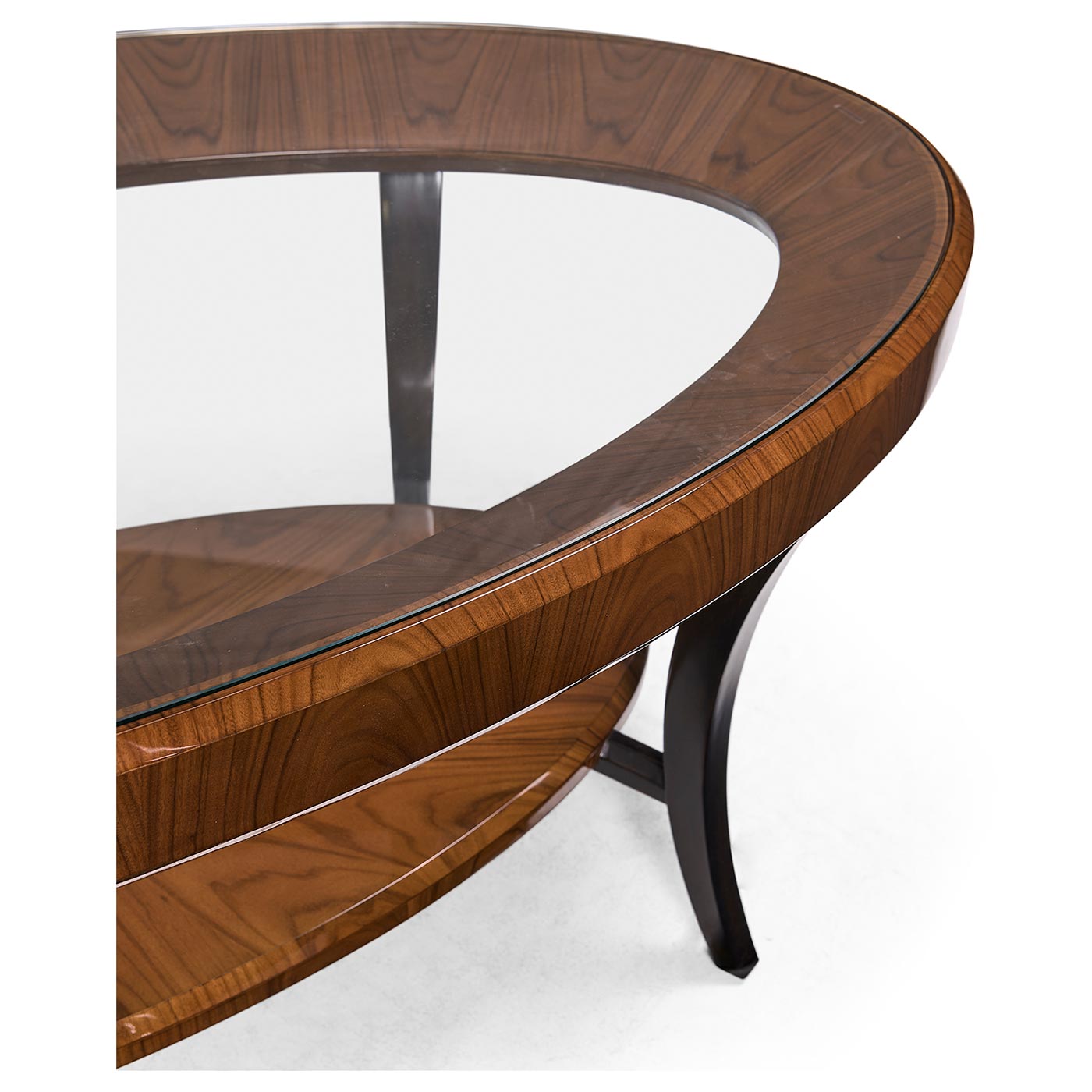Oval Coffee Table Glass Topped High Lustre - Jonathan Charles