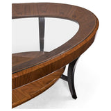 Oval Coffee Table Glass Topped High Lustre - Jonathan Charles