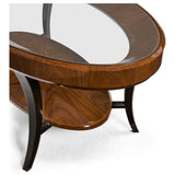 Oval Coffee Table Glass Topped High Lustre - Jonathan Charles