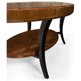 Oval Coffee Table Glass Topped High Lustre - Jonathan Charles