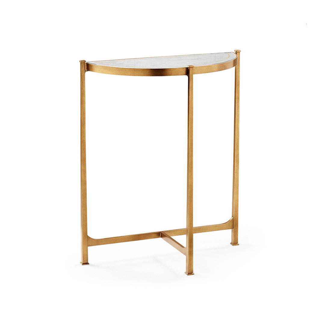 Small Demilune Console Table Contemporary - Gilded - Jonathan Charles