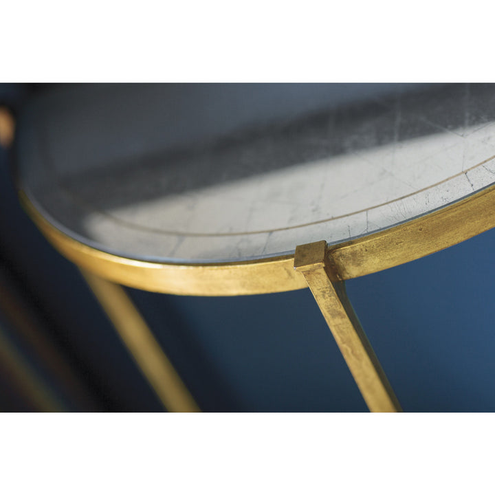 Small Demilune Console Table Contemporary - Gilded - Jonathan Charles