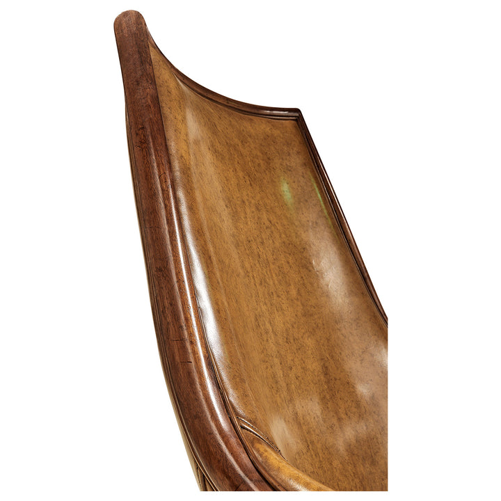 Desk Chair Edwardian High Back - Antique Chestnut Leather - Jonathan Charles