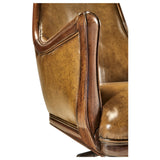 Desk Chair Edwardian High Back - Antique Chestnut Leather - Jonathan Charles