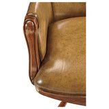 Desk Chair Edwardian High Back - Antique Chestnut Leather - Jonathan Charles