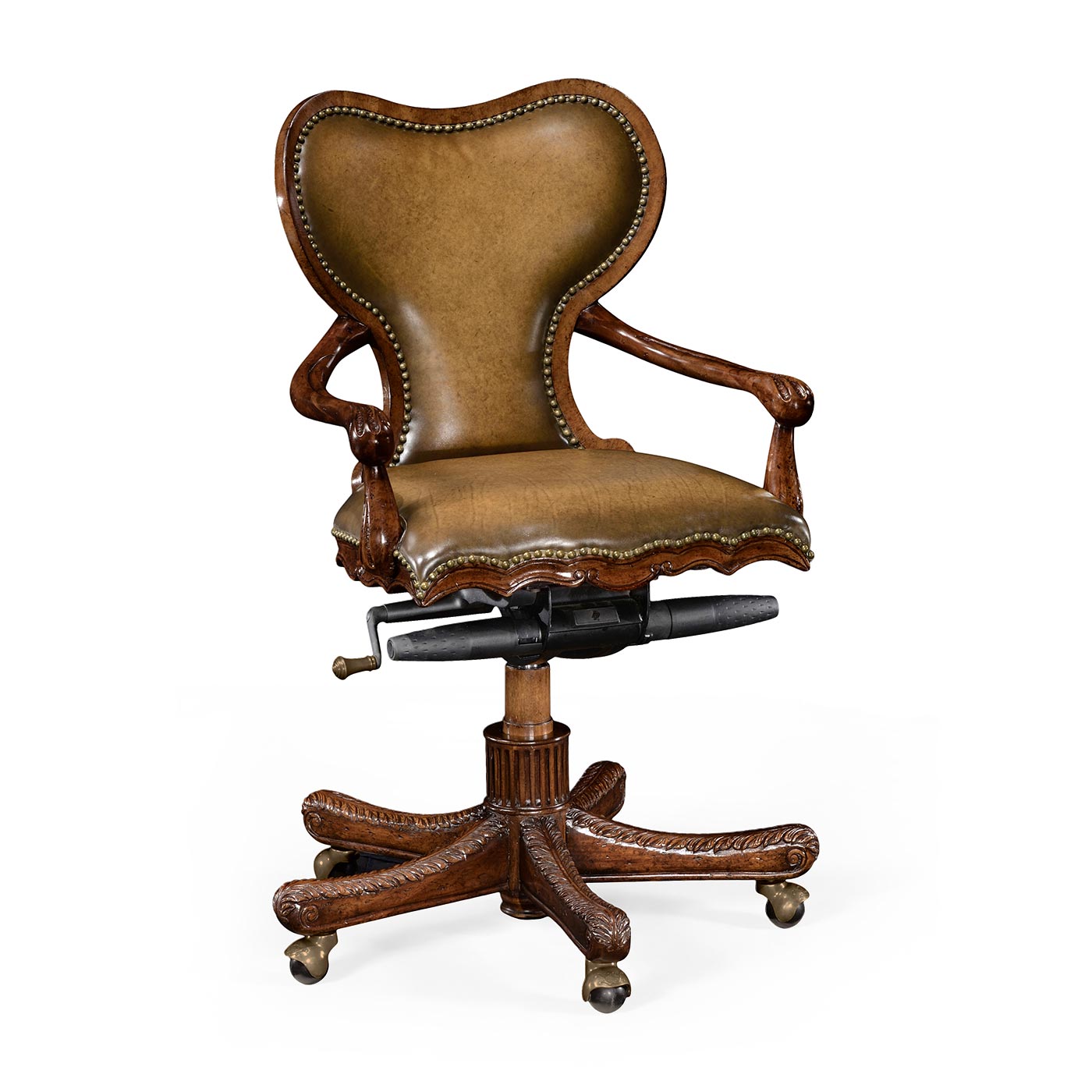 Double Lobed Shaped mahogny Office stol