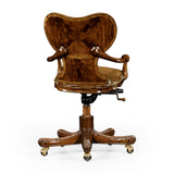 Double Lobed Shaped mahogny Office stol