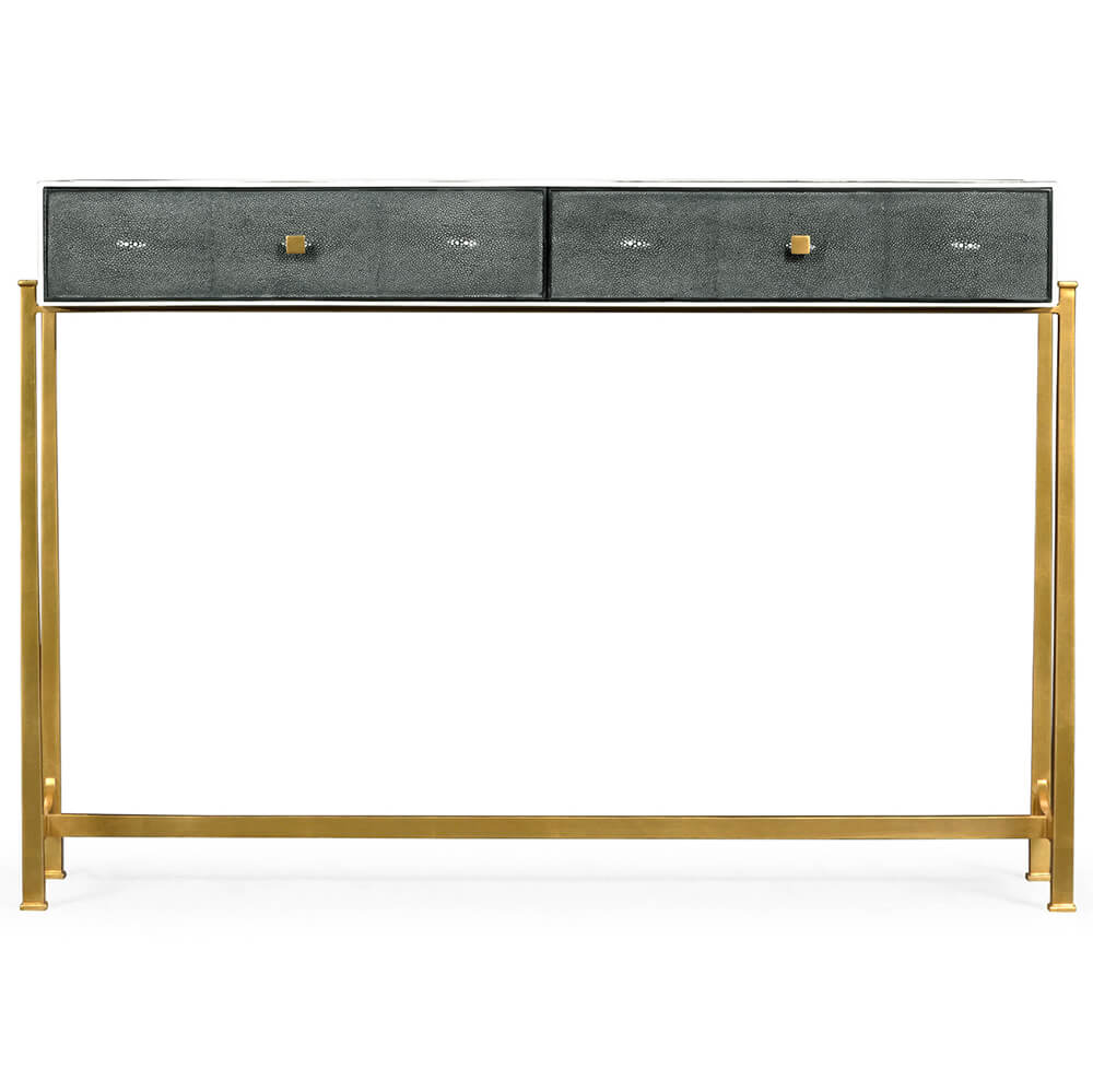 1930s Console Table in Gilded Anthracite Shagreen