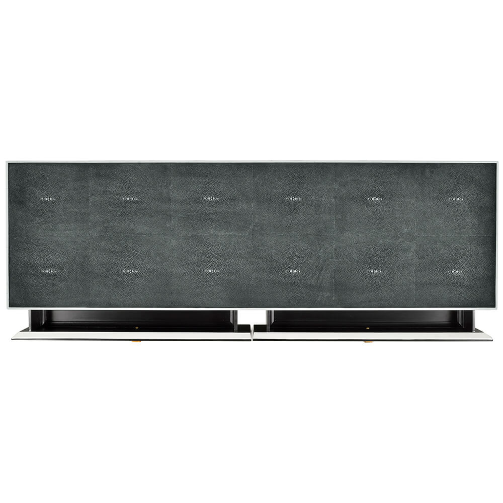 1930s Console Table in Gilded Anthracite Shagreen
