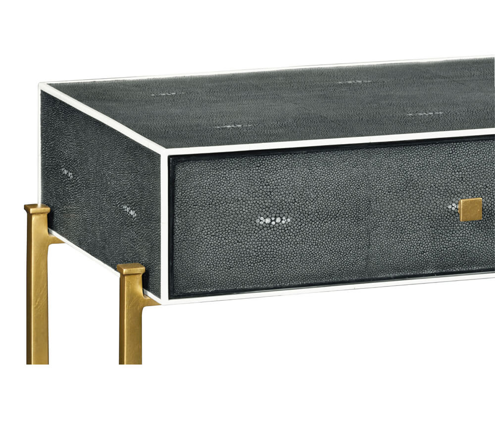 1930s Console Table in Gilded Anthracite Shagreen