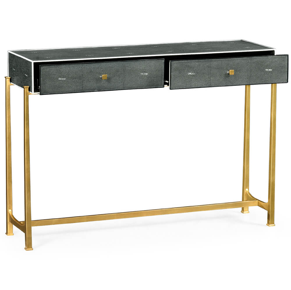 1930s Console Table in Gilded Anthracite Shagreen