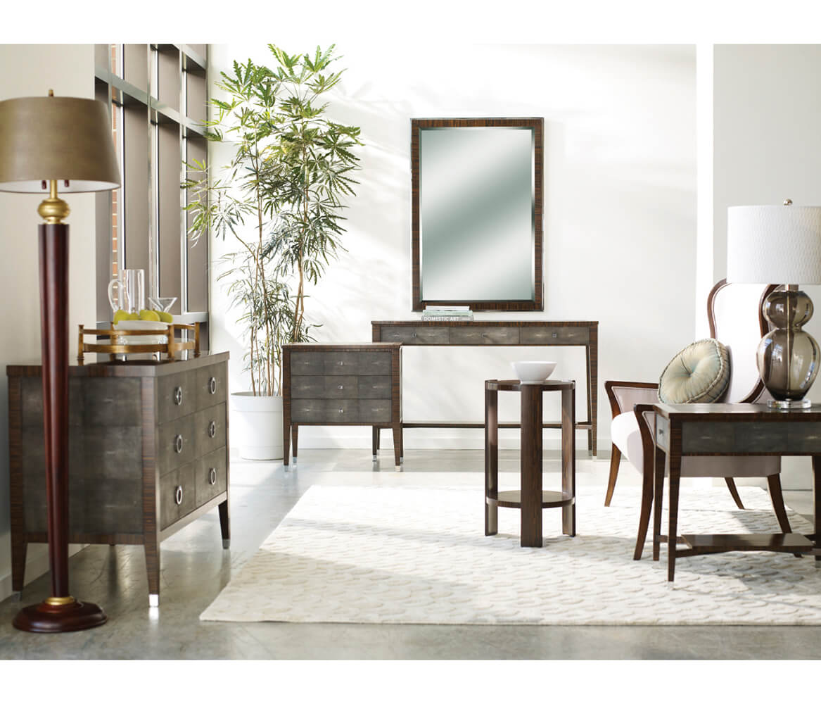 Shagreen Console Table with Drawers