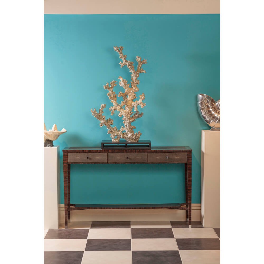 Shagreen Console Table with Drawers