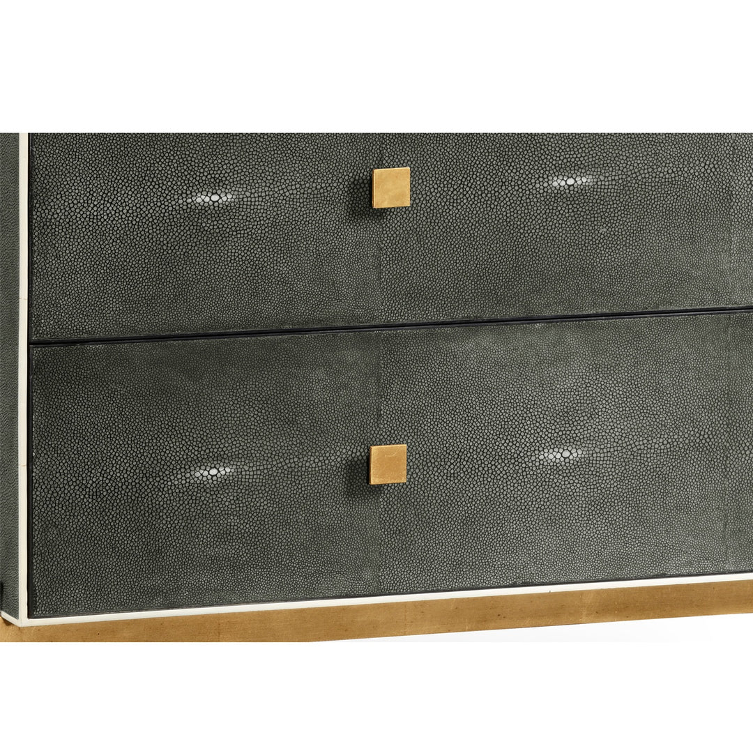 1930s Chest of Drawers in Gilded Anthracite Shagreen - Large - Jonathan Charles