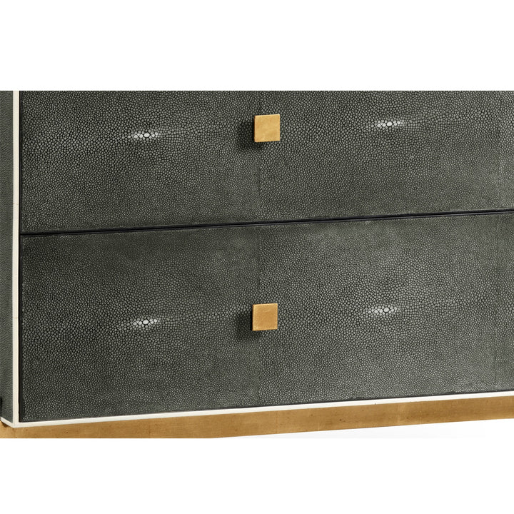 1930s Chest of Drawers in Gilded Anthracite Shagreen - Large - Jonathan Charles