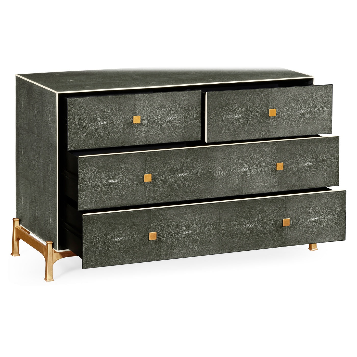 1930s Chest of Drawers in Gilded Anthracite Shagreen - Large - Jonathan Charles