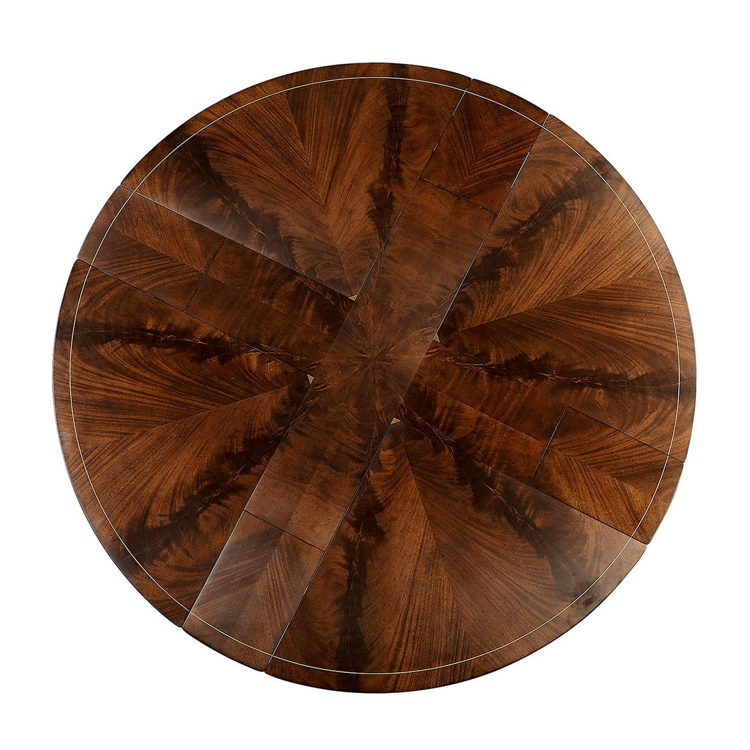 Mahogany Round Extending Dining Table 150 - 187cm - Jonathan Charles