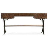 Hammered Iron Bureau Plat with Black Leather Inserts - Jonathan Charles