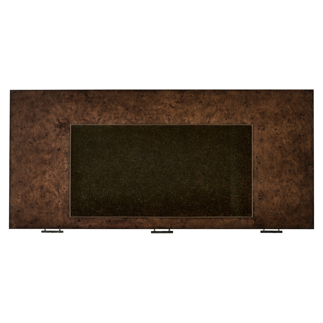Hammered Iron Bureau Plat with Black Leather Inserts - Jonathan Charles