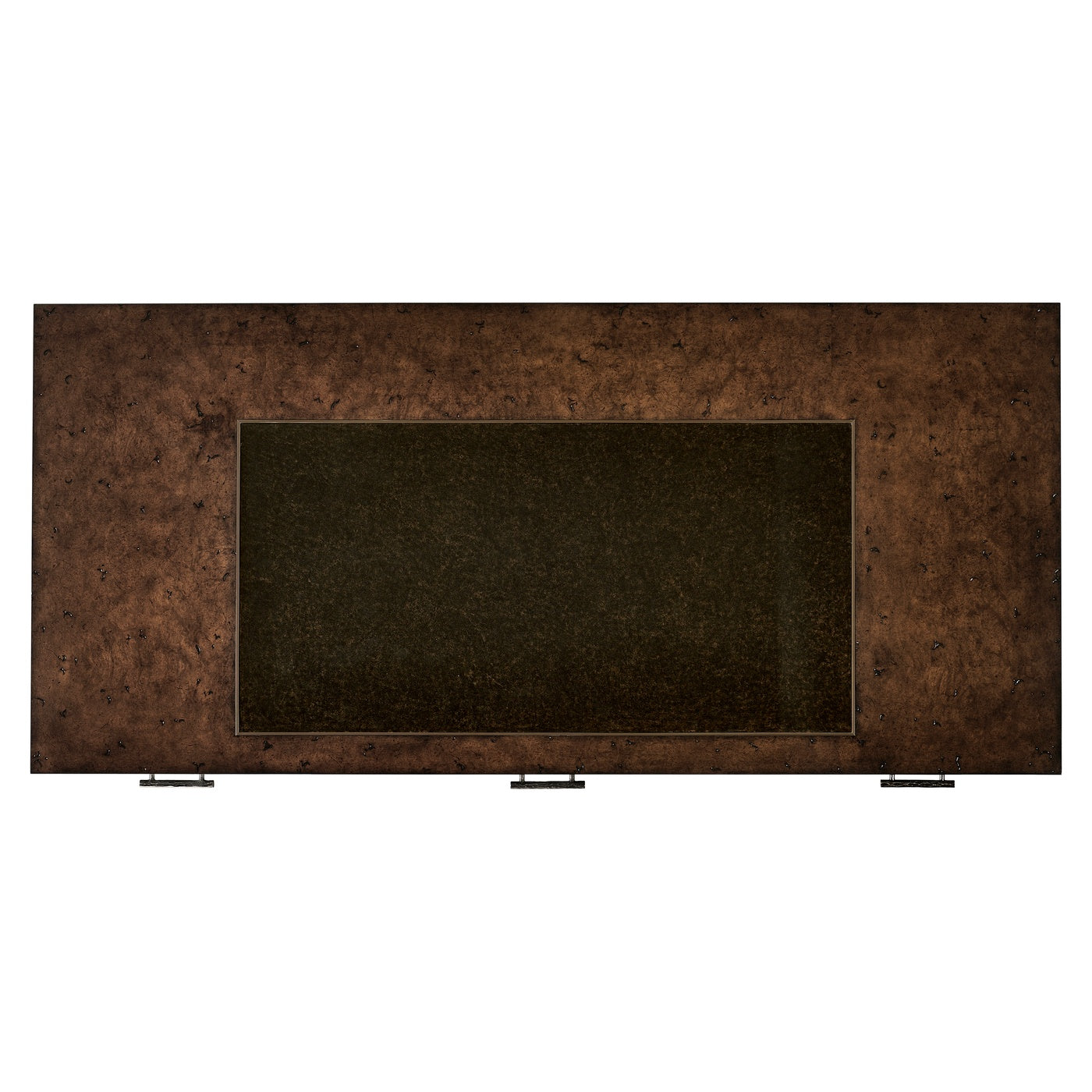 Hammered Iron Bureau Plat with Black Leather Inserts - Jonathan Charles