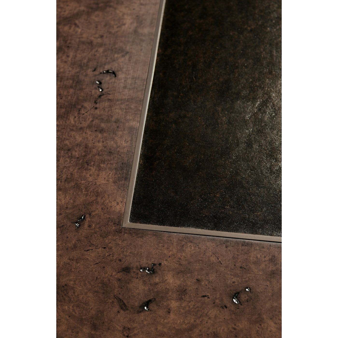 Hammered Iron Bureau Plat with Black Leather Inserts - Jonathan Charles