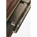 Hammered Iron Bureau Plat with Black Leather Inserts - Jonathan Charles