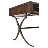Hammered Iron Bureau Plat with Black Leather Inserts - Jonathan Charles