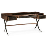 Hammered Iron Bureau Plat with Black Leather Inserts - Jonathan Charles