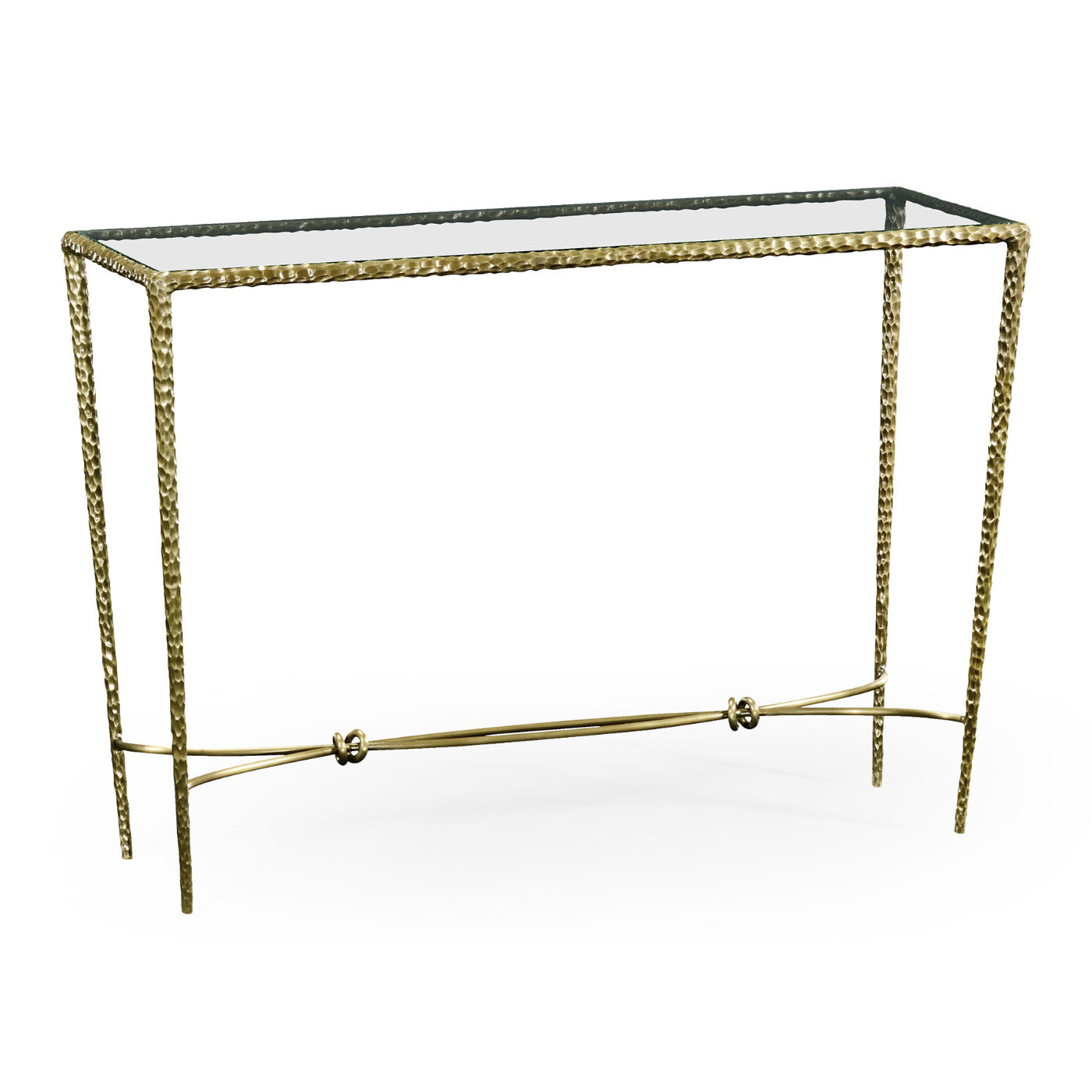 Hammered Console Table in Brass - Jonathan Charles