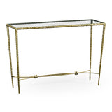 Hammered Console Table in Brass - Jonathan Charles