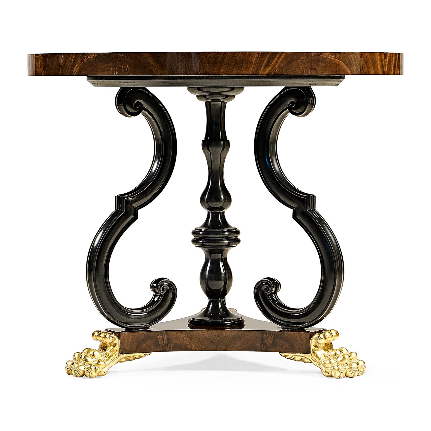Mahogany centre table with gilded lions paw feet - Jonathan Charles
