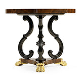 Mahogany centre table with gilded lions paw feet - Jonathan Charles
