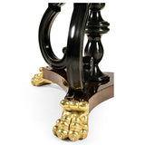 Mahogany centre table with gilded lions paw feet - Jonathan Charles