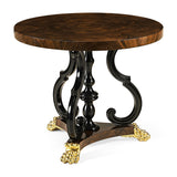 Mahogany centre table with gilded lions paw feet - Jonathan Charles