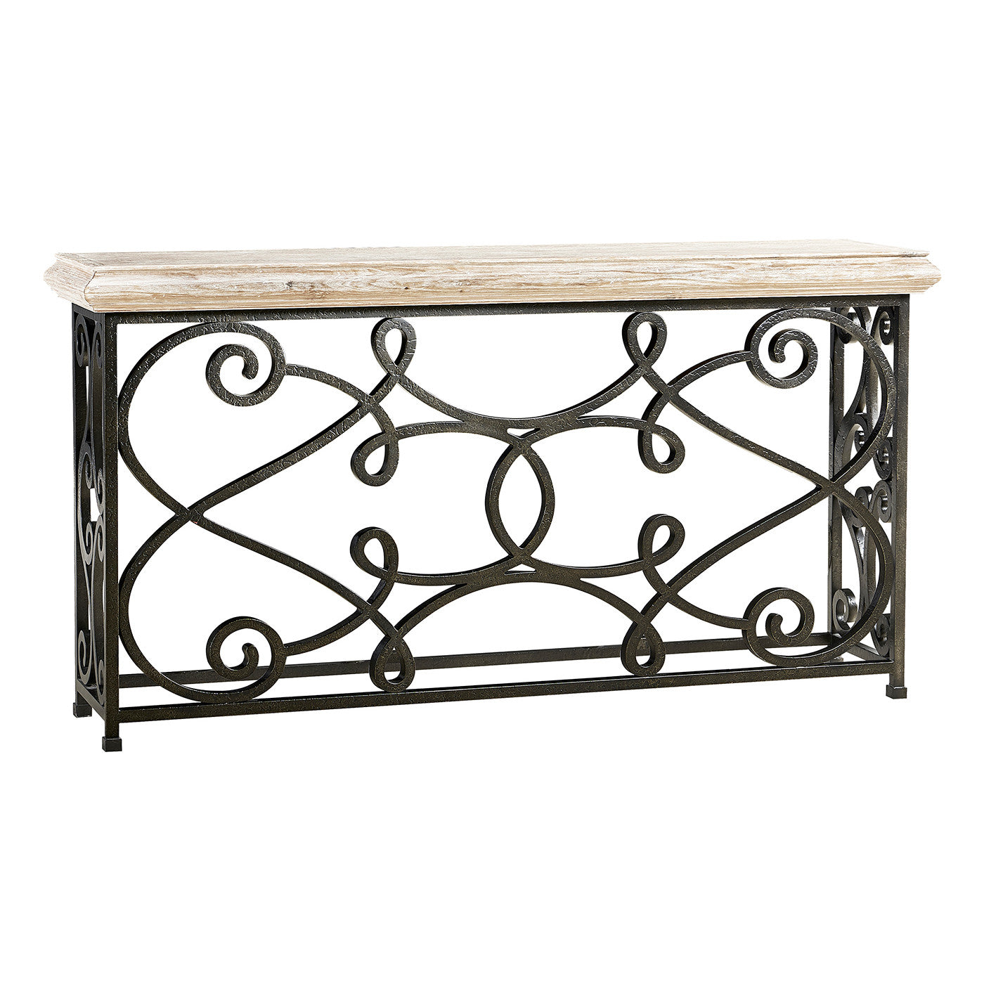 Large Console Table Wrought Iron - Limed - Jonathan Charles