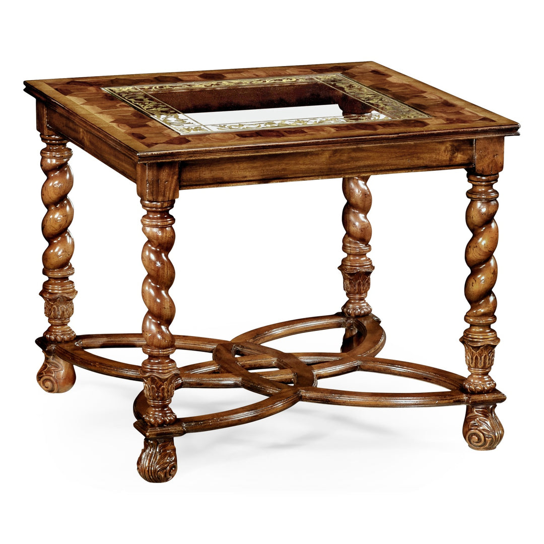 Square Side Table Oyster with Eglomise Top - Small - Jonathan Charles