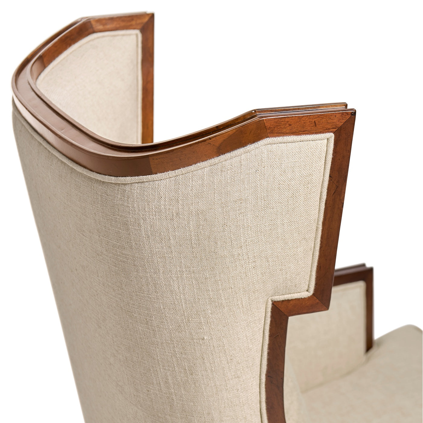 Walnut Greek Revival Armchair in Linen - Jonathan Charles
